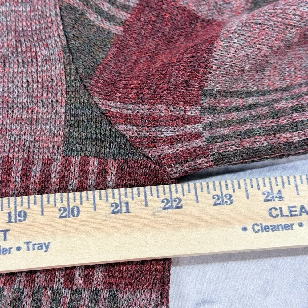 Vintage 80s Jantzen Wool‎ Blend Sweater Men's M Red V Neck Geometric USA Dad
